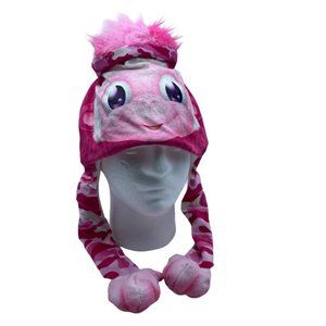 Fuzzy Wuzzy Head Huggeez Pink Monkey Camouflage Kid Pom Winter Hat